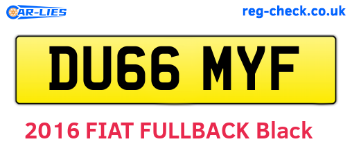 DU66MYF are the vehicle registration plates.