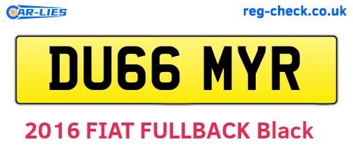 DU66MYR are the vehicle registration plates.