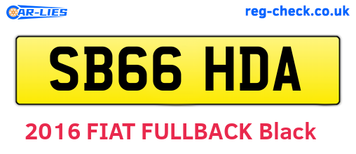 SB66HDA are the vehicle registration plates.