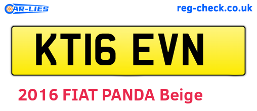 KT16EVN are the vehicle registration plates.