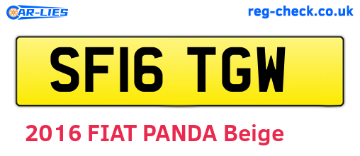 SF16TGW are the vehicle registration plates.