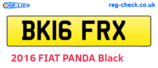 BK16FRX are the vehicle registration plates.