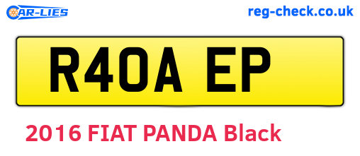 R40AEP are the vehicle registration plates.