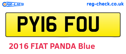 PY16FOU are the vehicle registration plates.