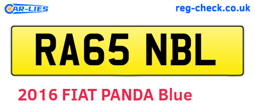 RA65NBL are the vehicle registration plates.
