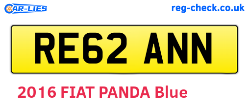 RE62ANN are the vehicle registration plates.