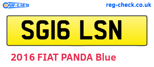 SG16LSN are the vehicle registration plates.