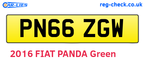 PN66ZGW are the vehicle registration plates.
