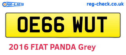 OE66WUT are the vehicle registration plates.