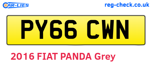 PY66CWN are the vehicle registration plates.