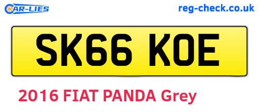 SK66KOE are the vehicle registration plates.