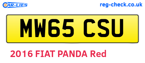 MW65CSU are the vehicle registration plates.