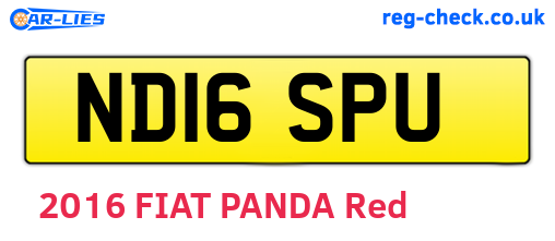 ND16SPU are the vehicle registration plates.
