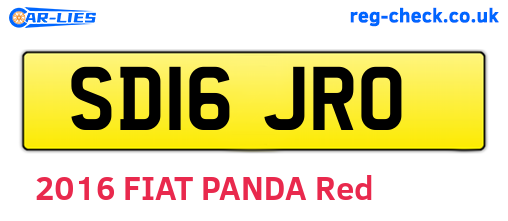 SD16JRO are the vehicle registration plates.