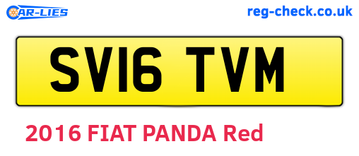 SV16TVM are the vehicle registration plates.