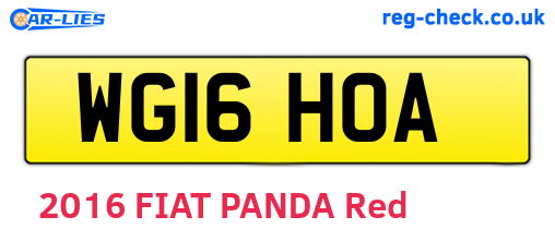 WG16HOA are the vehicle registration plates.