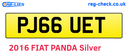 PJ66UET are the vehicle registration plates.