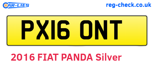 PX16ONT are the vehicle registration plates.
