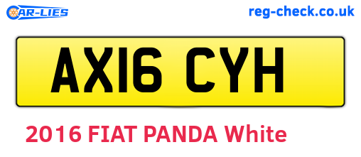 AX16CYH are the vehicle registration plates.
