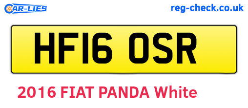 HF16OSR are the vehicle registration plates.