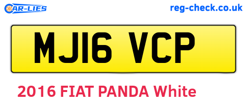 MJ16VCP are the vehicle registration plates.