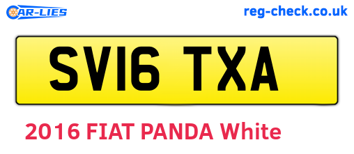 SV16TXA are the vehicle registration plates.