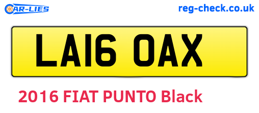 LA16OAX are the vehicle registration plates.