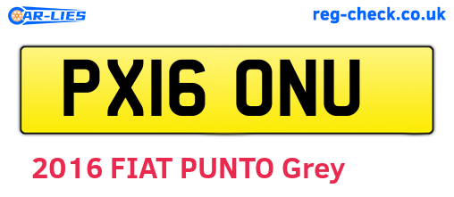 PX16ONU are the vehicle registration plates.