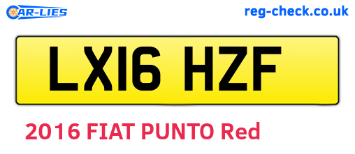 LX16HZF are the vehicle registration plates.