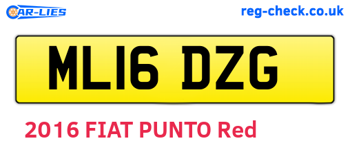 ML16DZG are the vehicle registration plates.
