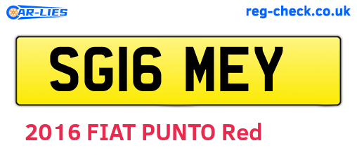 SG16MEY are the vehicle registration plates.