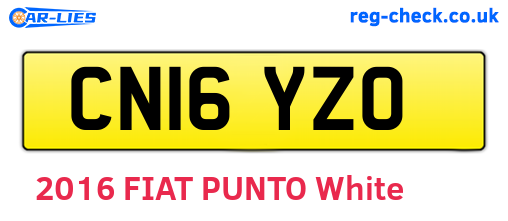 CN16YZO are the vehicle registration plates.