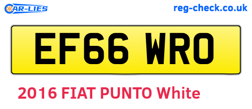 EF66WRO are the vehicle registration plates.