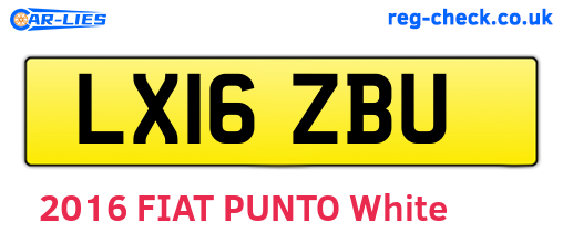 LX16ZBU are the vehicle registration plates.