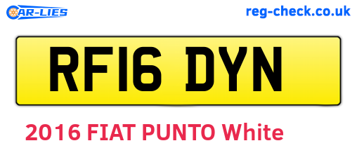 RF16DYN are the vehicle registration plates.