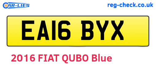 EA16BYX are the vehicle registration plates.