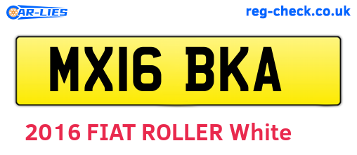 MX16BKA are the vehicle registration plates.
