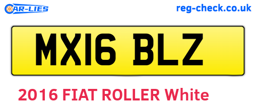 MX16BLZ are the vehicle registration plates.