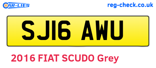SJ16AWU are the vehicle registration plates.