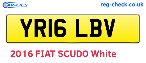 YR16LBV are the vehicle registration plates.