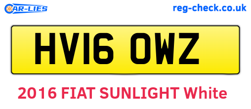 HV16OWZ are the vehicle registration plates.