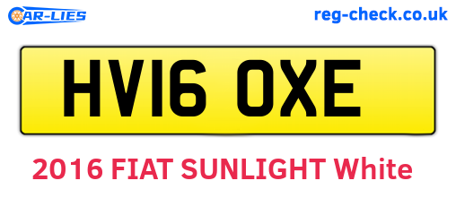 HV16OXE are the vehicle registration plates.