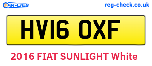 HV16OXF are the vehicle registration plates.