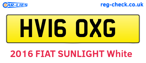 HV16OXG are the vehicle registration plates.