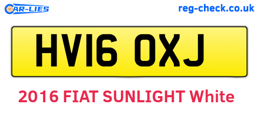 HV16OXJ are the vehicle registration plates.