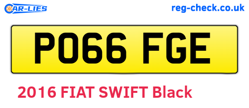 PO66FGE are the vehicle registration plates.