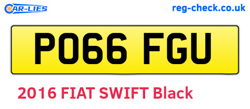 PO66FGU are the vehicle registration plates.