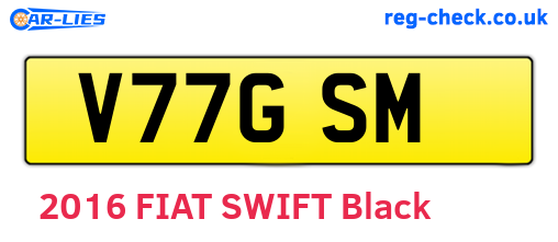 V77GSM are the vehicle registration plates.