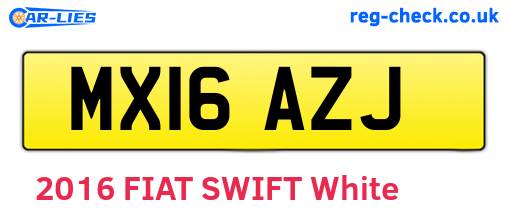 MX16AZJ are the vehicle registration plates.