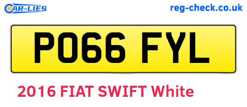 PO66FYL are the vehicle registration plates.